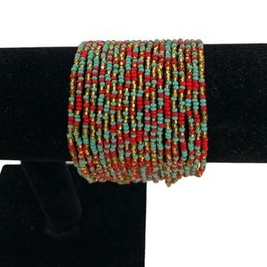 Multi-Strand Seed Beads Cuff Bracelet